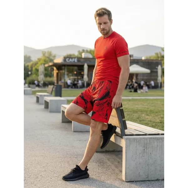  Pánské funkční šortky premium ALTISPORT VOJ/ALM071KRA01 ČERVENÁ 