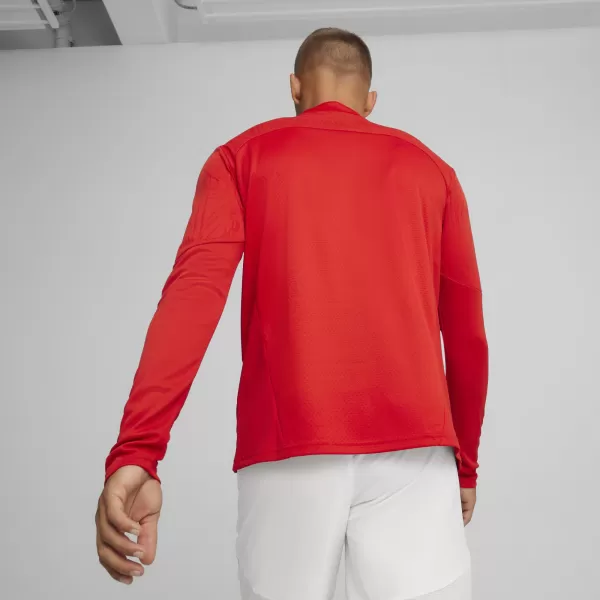  Pánské triko PUMA TEAMFINAL TRAINING 1/4 ZIP T 658551_01 PUMA RED/PUMA SILVER 
