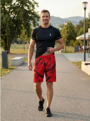 Pánské funkční šortky premium ALTISPORT VOJ/ALM071KRA01 ČERVENÁ