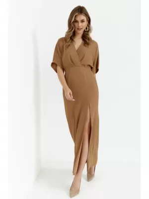 Dámské šaty MAKOVER K163 BEIGE