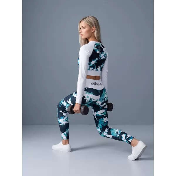  Dámské legíny nad kolena premium ALTISPORT VOJ/ALW110LEG02 MODROBÍLÁ 