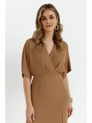 Dámské šaty MAKOVER K163 BEIGE