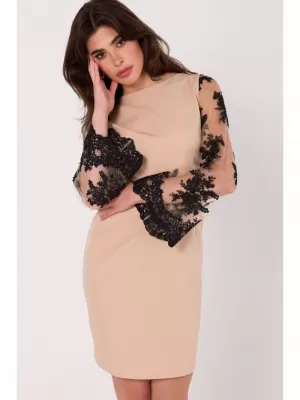 Dámské šaty MAKOVER K182 BEIGE