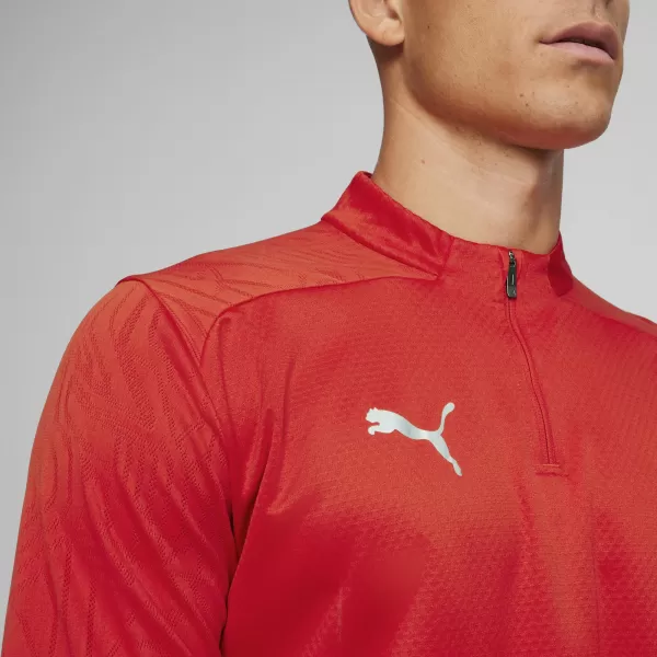  Pánské triko PUMA TEAMFINAL TRAINING 1/4 ZIP T 658551_01 PUMA RED/PUMA SILVER 