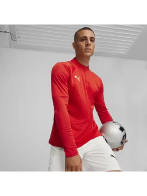 Pánské triko PUMA TEAMFINAL TRAINING 1/4 ZIP T 658551_01 PUMA RED/PUMA SILVER