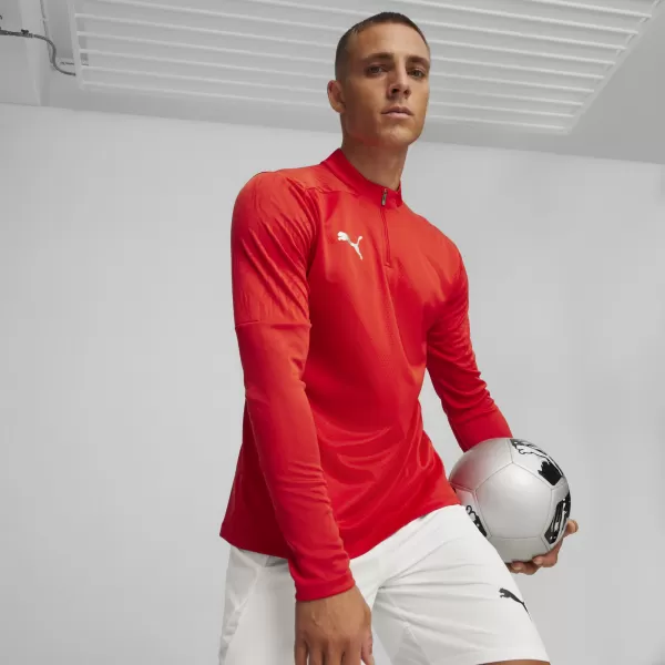  Pánské triko PUMA TEAMFINAL TRAINING 1/4 ZIP T 658551_01 PUMA RED/PUMA SILVER 