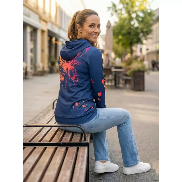  Dámská funkční mikina premium ALTISPORT VOJ/ALW077MI01 TMAVĚ MODRÁ/ORANŽOVÁ 