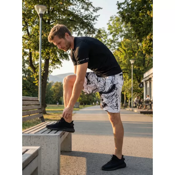  Pánské funkční šortky premium ALTISPORT VOJ/ALM071KRA01 BÍLOČERNÁ 