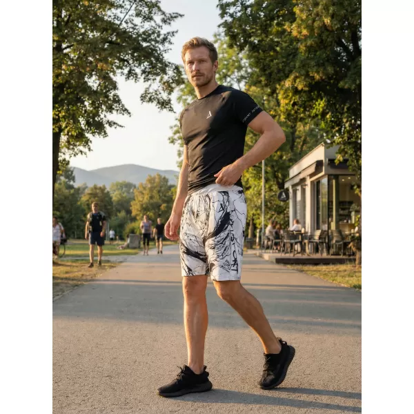  Pánské funkční šortky premium ALTISPORT VOJ/ALM071KRA01 BÍLOČERNÁ 