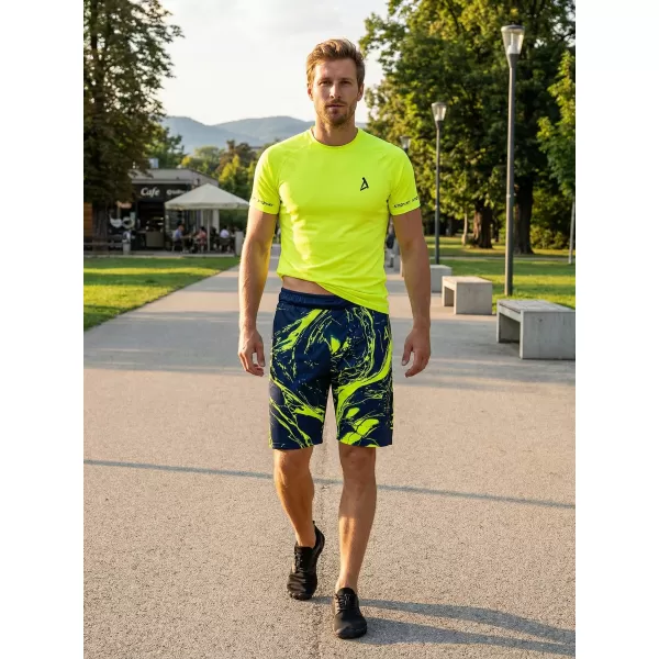  Pánské funkční šortky premium ALTISPORT VOJ/ALM071KRA01 NAVY/ŽLUTÁ 