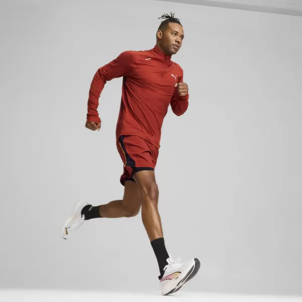  Pánské triko PUMA RUN CLOUDSPUN 1/4 ZIP 525781_63 MARS RED 