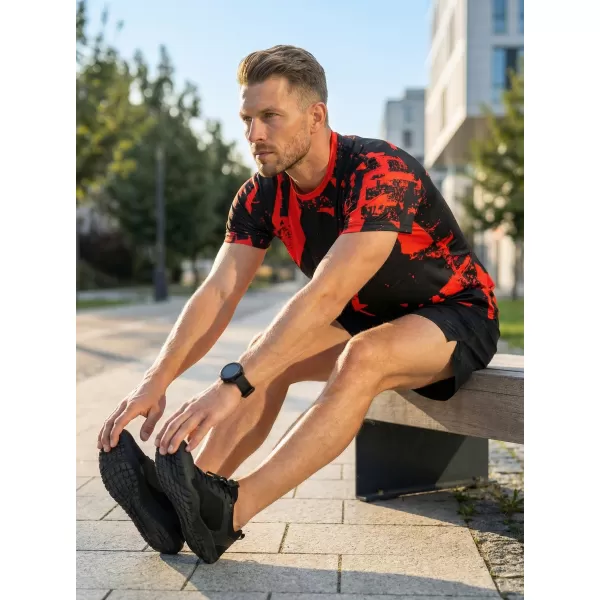  Pánské funkční triko premium ALTISPORT VOJ/ALM079TR01 ČERNOČERVENÁ 