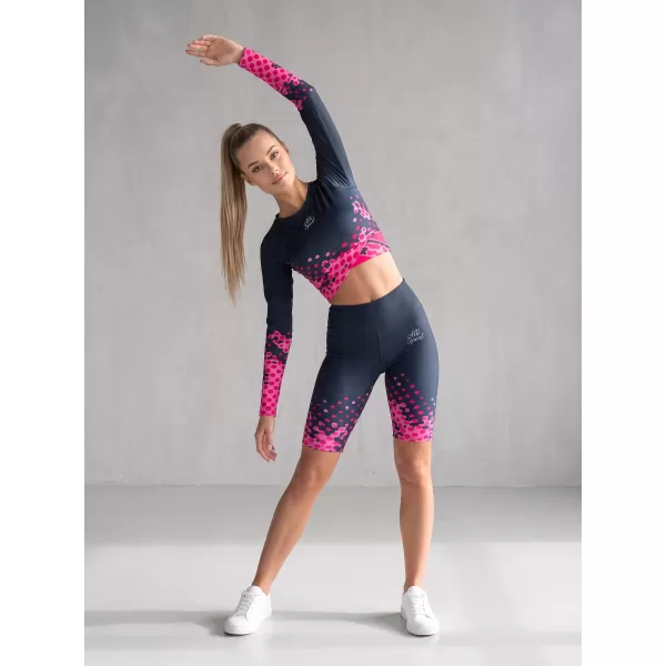  Dámské legíny nad kolena premium ALTISPORT VOJ/ALW109LEG02 RŮŽOVO-ČERNÁ 