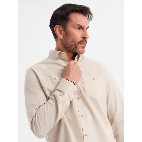  Pánská košile OMBRE OM-SHCS-0134 CREAM 