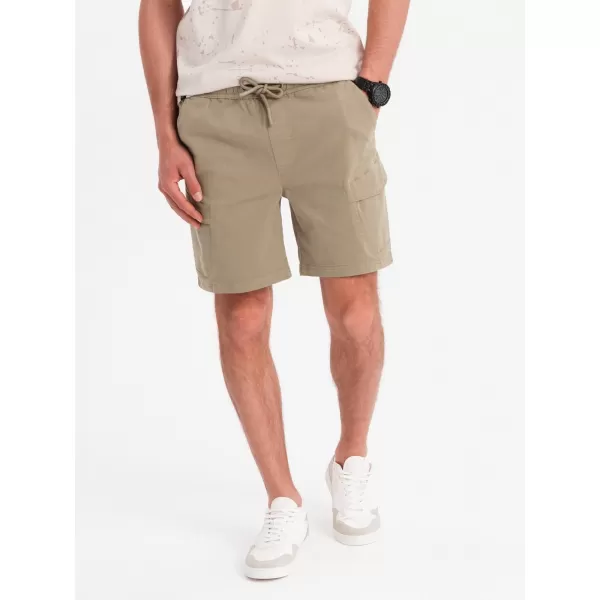  Pánské kraťasy OMBRE OM-SRCG-0194 LIGHT OLIVE 