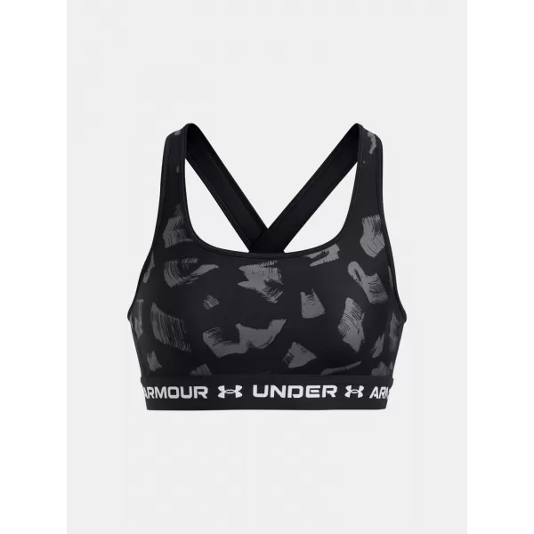  Dámská podprsenka UNDER ARMOUR CROSSBACK MID PRINT 1361042-009 ČERNÁ 