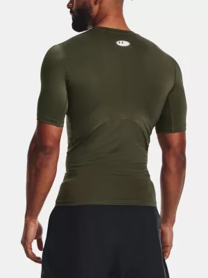 Pánské triko UNDER ARMOUR HG ARMOUR COMP SS 1361518-390 ZELENÁ