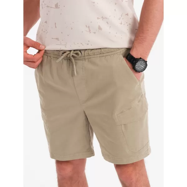  Pánské kraťasy OMBRE OM-SRCG-0194 LIGHT OLIVE 