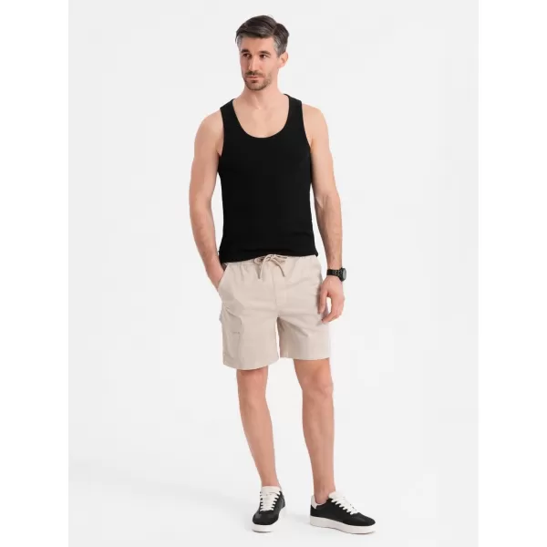  Pánské kraťasy OMBRE OM-SRCG-0194 CREAM 