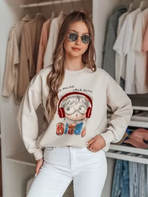 Dámská mikina DSTREET LALA VIBE BÉŽOVÁ