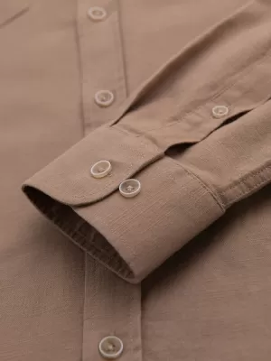 Pánská košile OMBRE OM-SHCS-0134 LIGHT BROWN