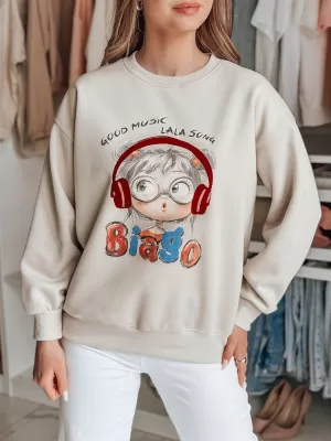 Dámská mikina DSTREET LALA VIBE BÉŽOVÁ