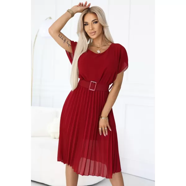  Dámské šaty NUMOCO MIA 465-5 VÍNOVÁ 