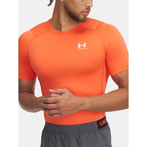 Pánské triko UNDER ARMOUR HG ARMOUR COMP SS 1361518-847 ORANŽOVÁ 