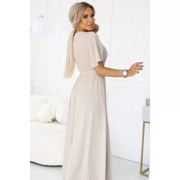  Dámské šaty NUMOCO 545-3 BÉŽOVÁ 