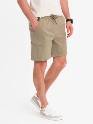 Pánské kraťasy OMBRE OM-SRCG-0194 LIGHT OLIVE