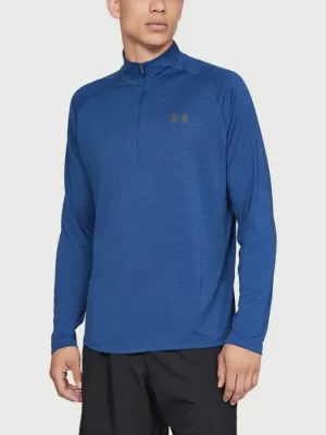 Pánské triko UNDER ARMOUR TECH 1/2 ZIP 2.0 1328495-400 MODRÁ