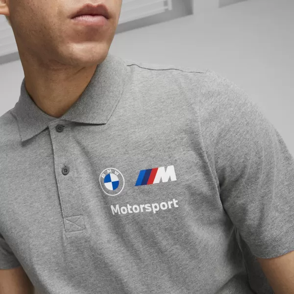  Pánské triko s límečkem PUMA BMW MMS ESS POLO 621312_03 MEDIUM GRAY HEATHER 