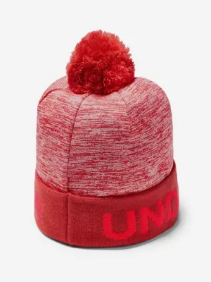 Chlapecká čepice UNDER ARMOUR BOYS GAMETIME POM BEANIE 1345388-646 ČERVENÁ