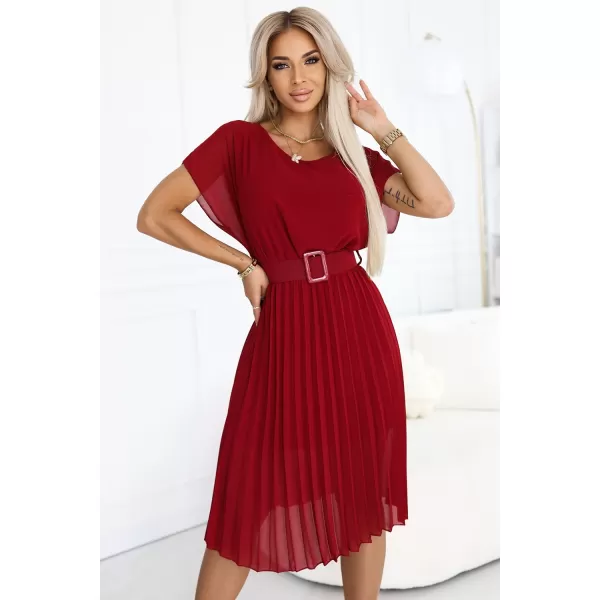  Dámské šaty NUMOCO MIA 465-5 VÍNOVÁ 