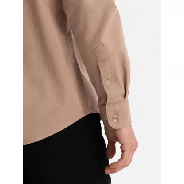  Pánská košile OMBRE OM-SHCS-0134 LIGHT BROWN 