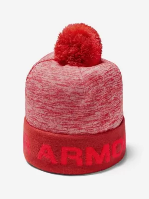 Chlapecká čepice UNDER ARMOUR BOYS GAMETIME POM BEANIE 1345388-646 ČERVENÁ