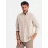 Pánská košile OMBRE OM-SHCS-0134 CREAM