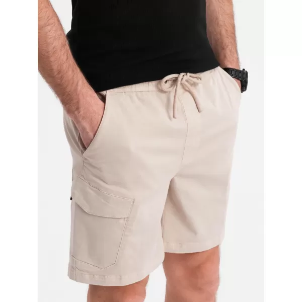  Pánské kraťasy OMBRE OM-SRCG-0194 CREAM 