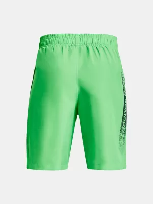 Chlapecké kraťasy UNDER ARMOUR WOVEN GRAPHIC SHORTS 1370178-316 ZELENÁ