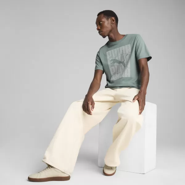 Pánské triko PUMA GRAPHICS WORDING TEE 684825_30 GREEN MOON 