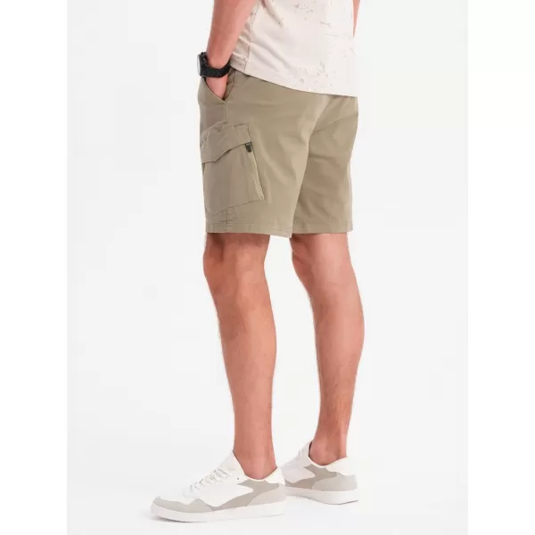  Pánské kraťasy OMBRE OM-SRCG-0194 LIGHT OLIVE 