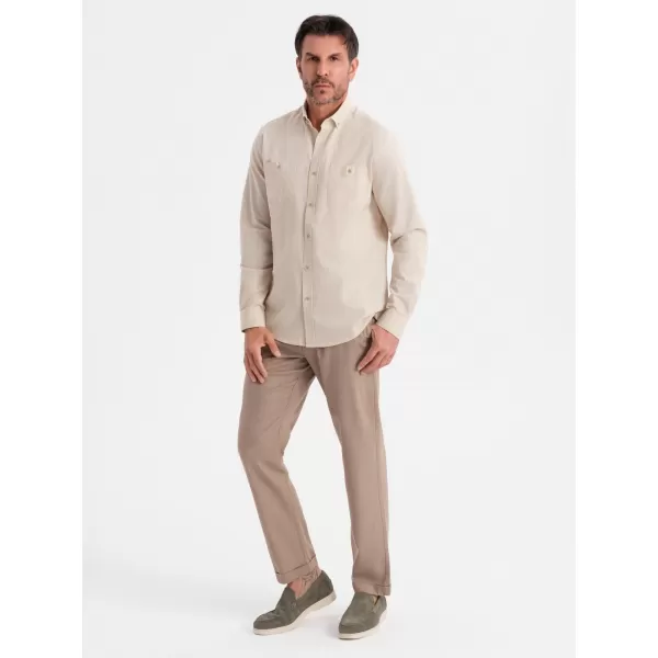  Pánská košile OMBRE OM-SHCS-0134 CREAM 