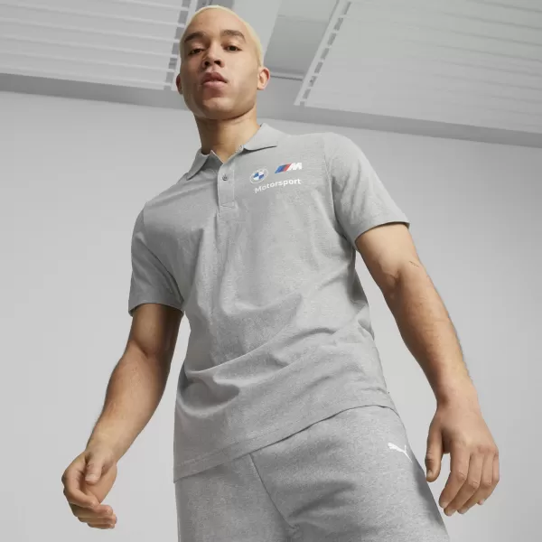  Pánské triko s límečkem PUMA BMW MMS ESS POLO 621312_03 MEDIUM GRAY HEATHER 