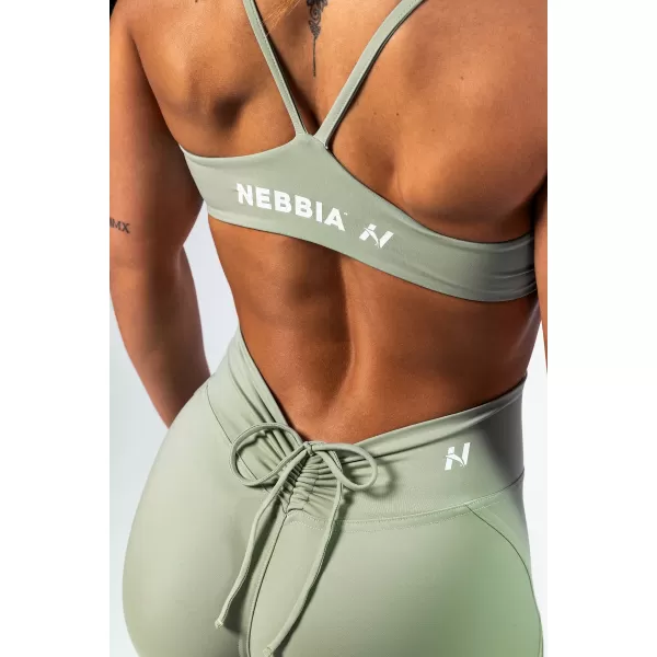  NEBBIA Sportovní podprsenka se střední oporou TWIST-KNOT 423 LIGHT GREEN 
