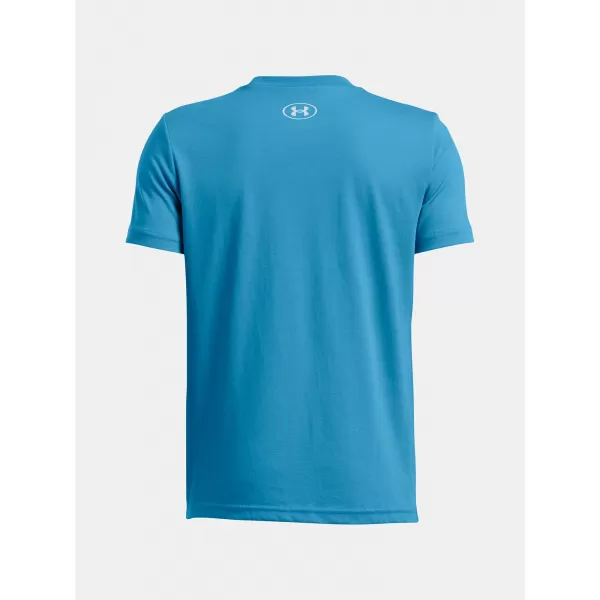  Chlapecké triko UNDER ARMOUR B LOGO WORDMARK SS 1389963-452 MODRÁ 