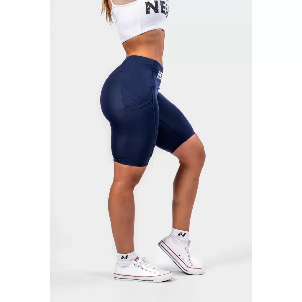  NEBBIA Cyklistické šortky s vysokým pasem 10 palce GYM THERAPY 628 DARK BLUE 