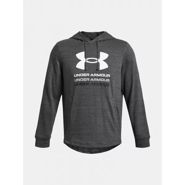  Pánská mikina UNDER ARMOUR RIVAL TERRY GRAPHIC HOOD 1386047-025 ŠEDÁ 