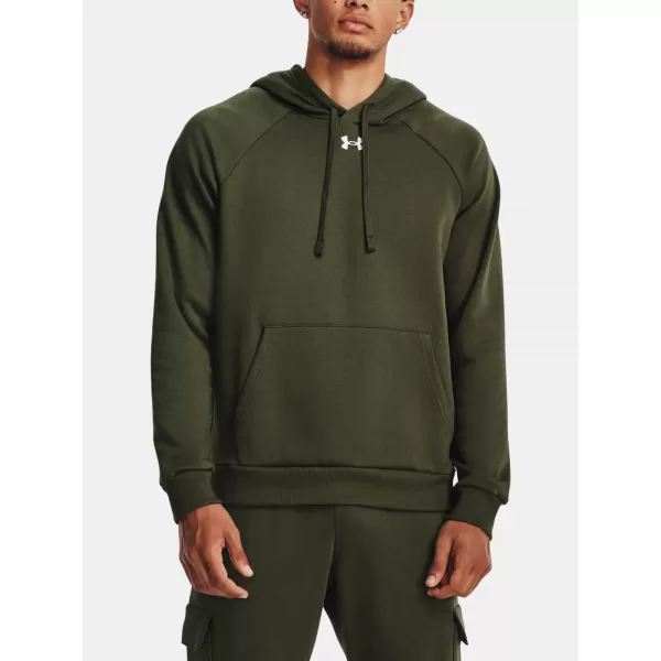  Pánská mikina UNDER ARMOUR RIVAL FLEECE HOODIE 1379757-390 ZELENÁ 