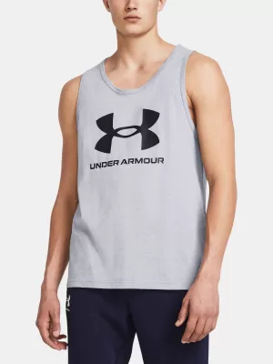 Pánské tílko UNDER ARMOUR SPORTSTYLE LOGO TANK 1382883-035 ŠEDÁ