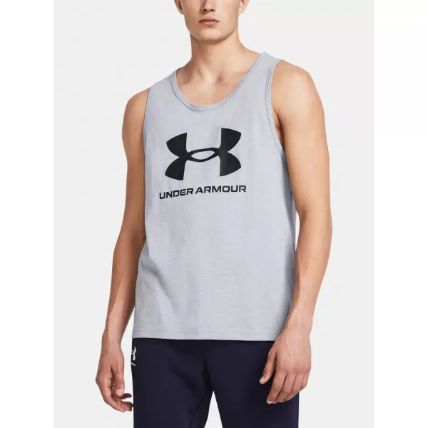  Pánské tílko UNDER ARMOUR SPORTSTYLE LOGO TANK 1382883-035 ŠEDÁ 